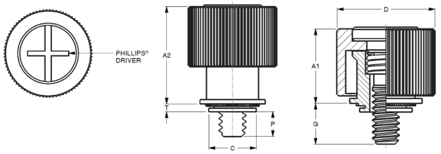 Self Clinching collar base panel fasteners detailed diagram 
